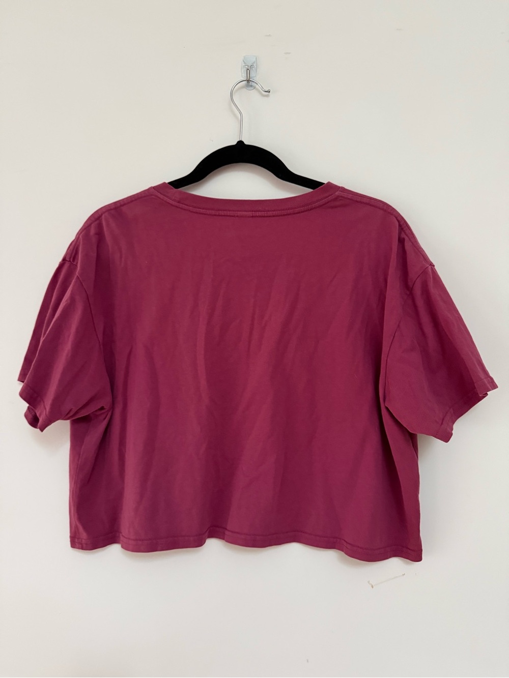 As Colour Cropped Crewneck Tee in Raspberry - Picture 3 of 3